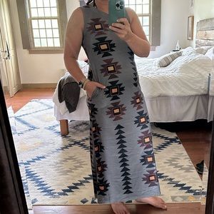 Aztec print dress M